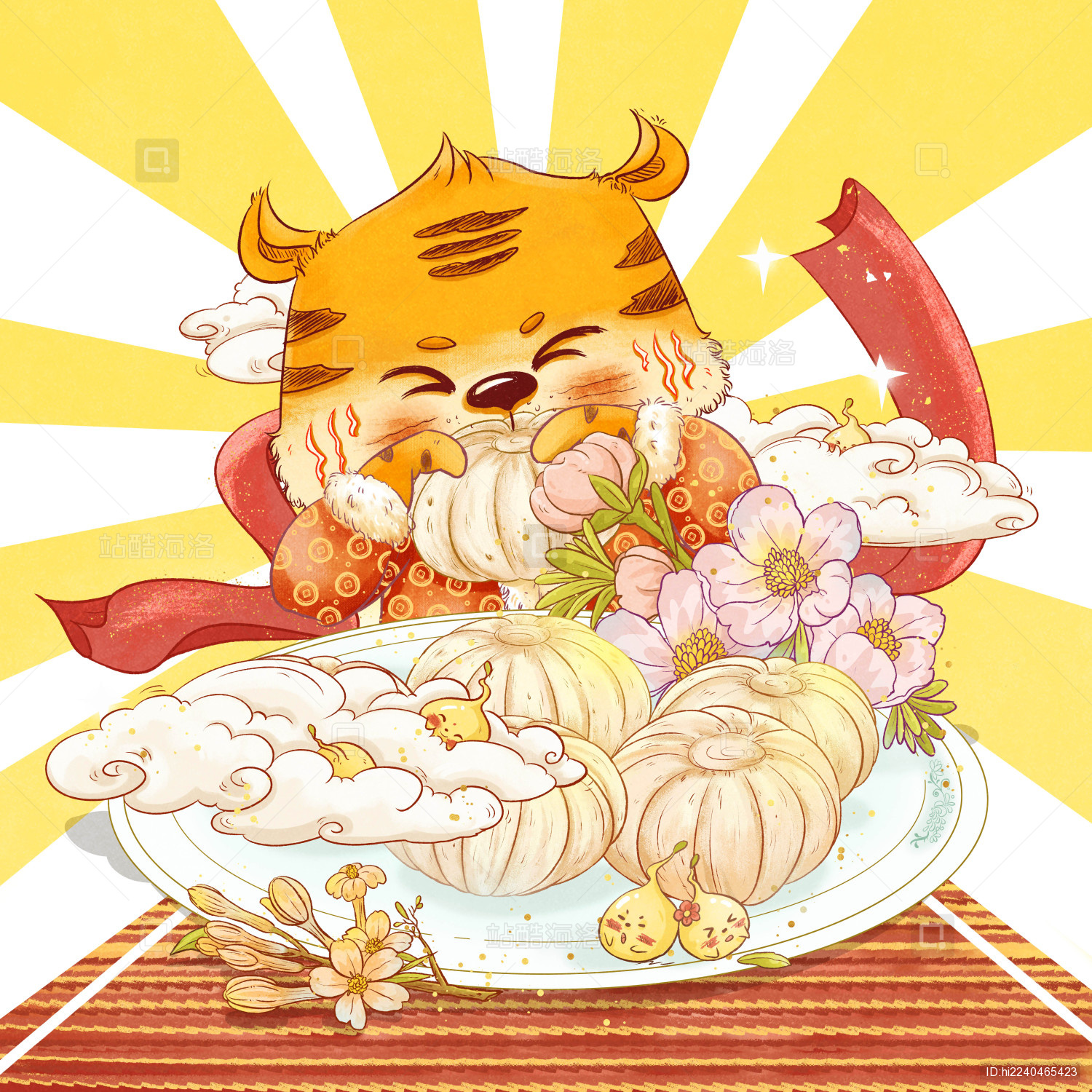 虎年插画之吃糖瓜