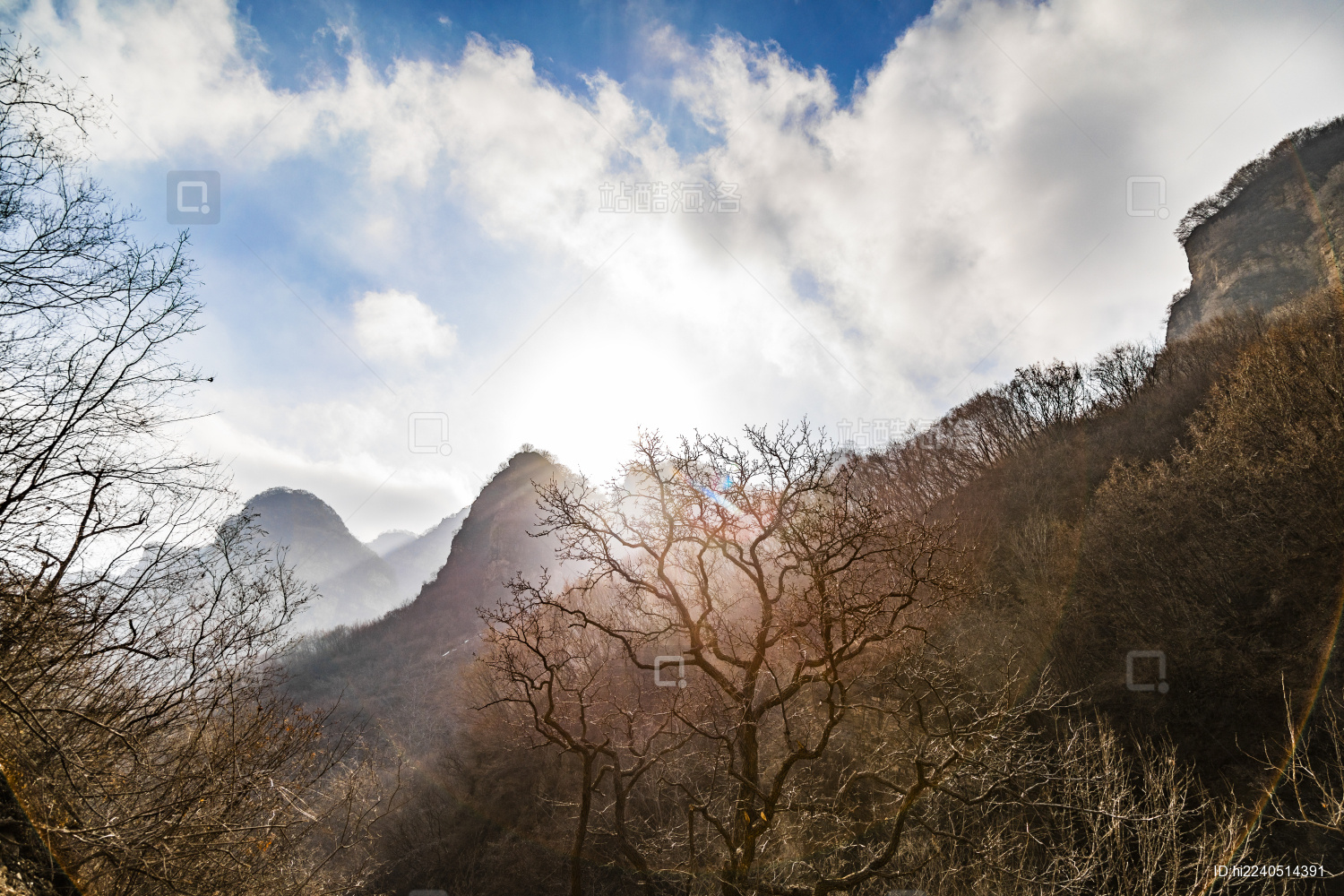 天津蓟州区白蛇谷冬季自然风光