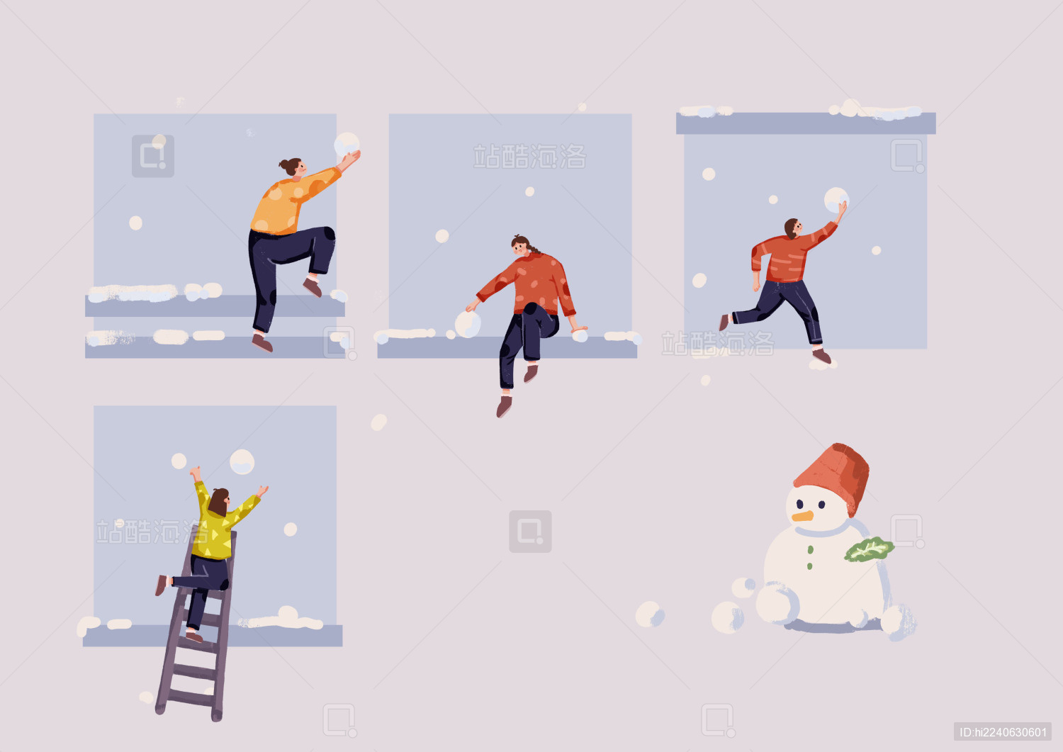 冬天去打雪仗堆雪人