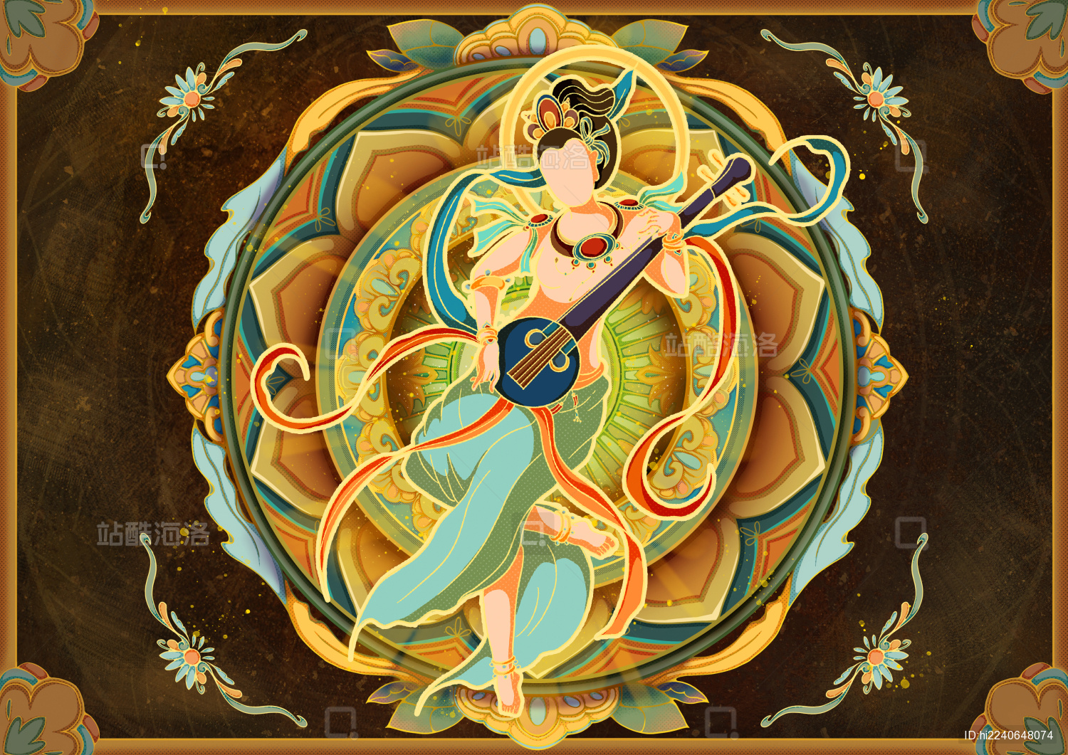 敦煌阮咸伎乐飞天