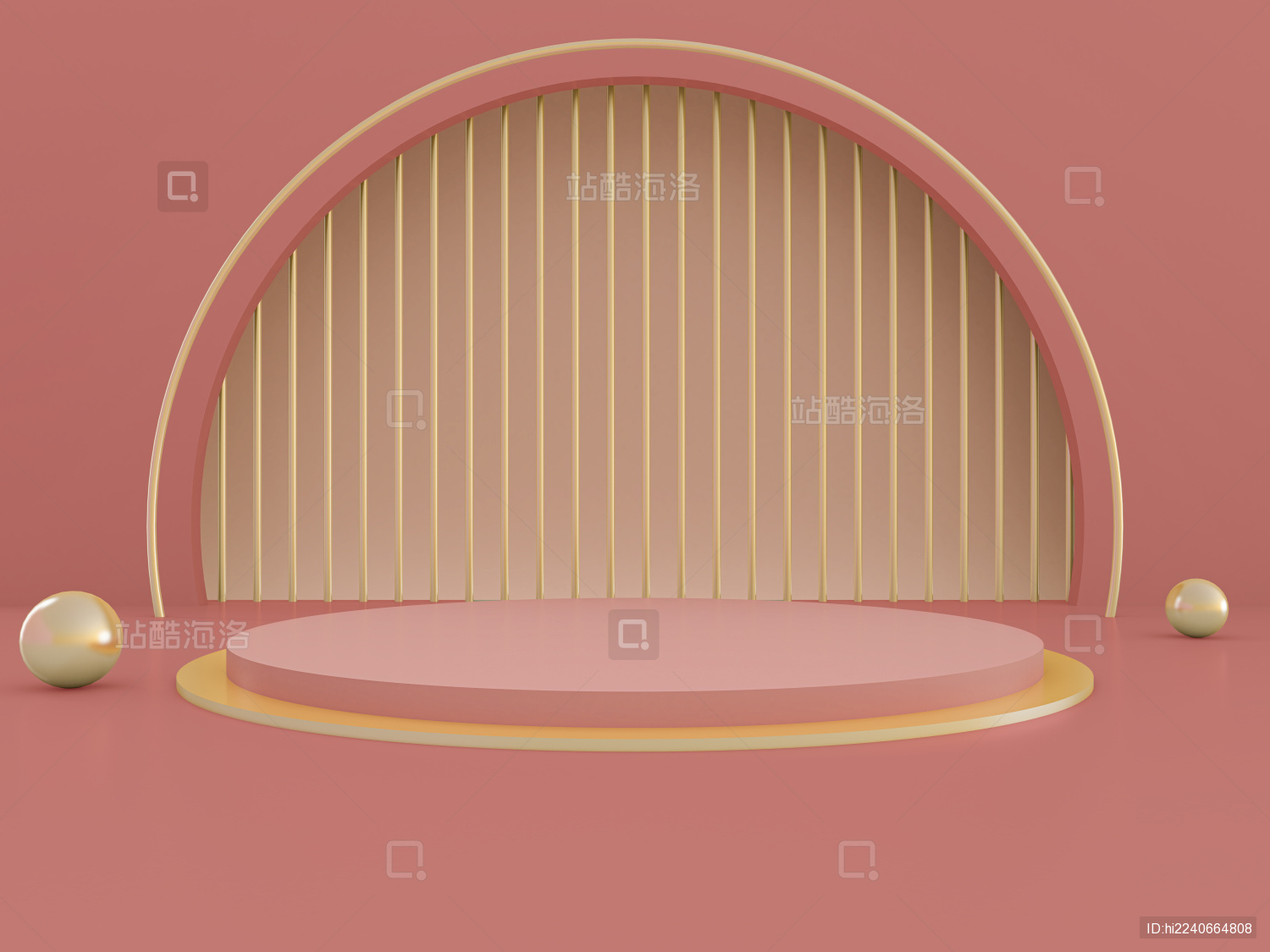 三维图形拱门背景展示台