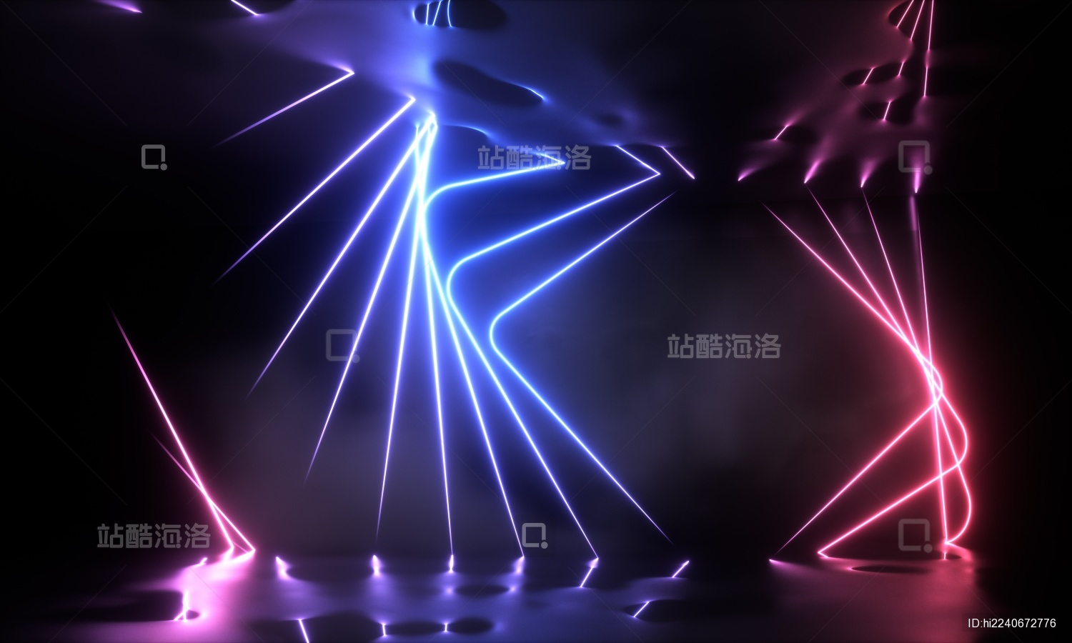 3D渲染的霓虹灯效果