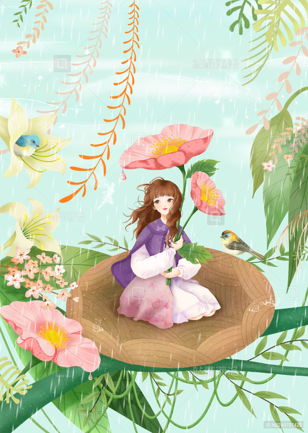 少女青少年杂志封面内插儿童插画