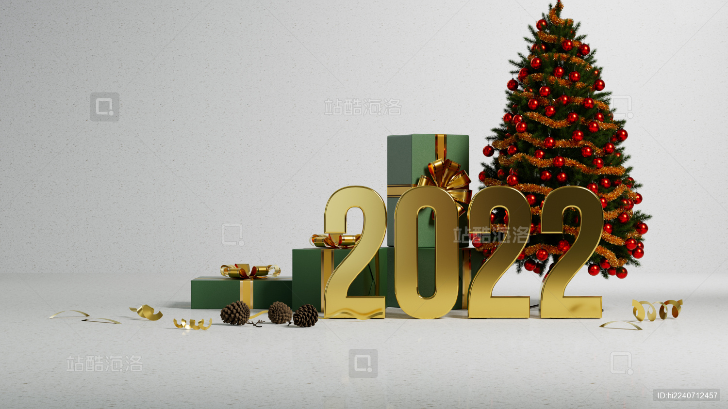 2022新年圣诞节元素活动海报背景素材
