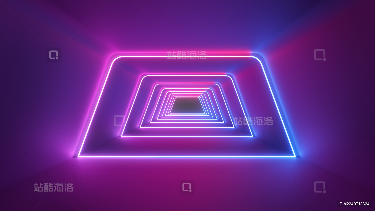 彩色霓虹线条发光隧道背景