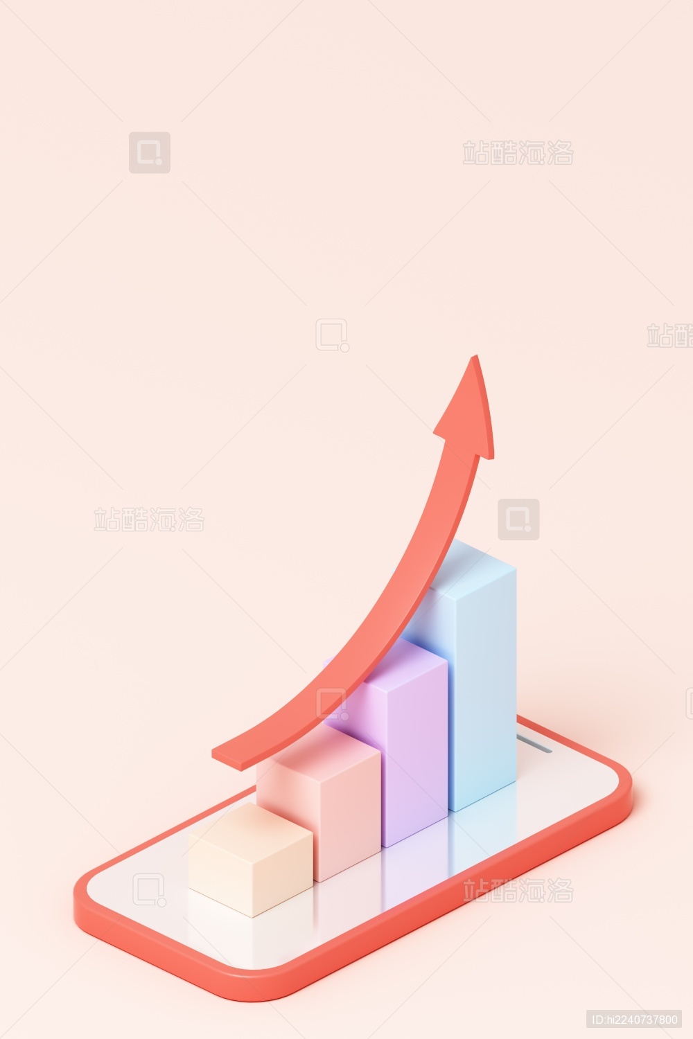 3D渲染的金融主题概念插画