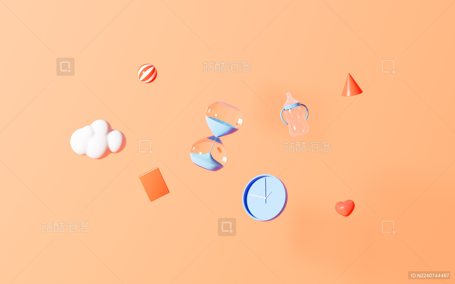 创意沙漏3D渲染