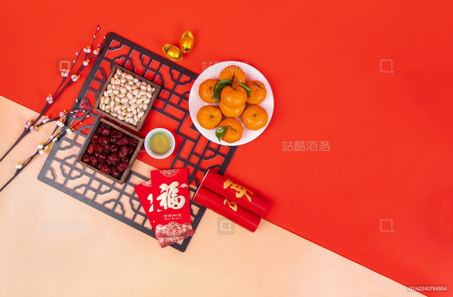 新年春节零食坚果摄影图