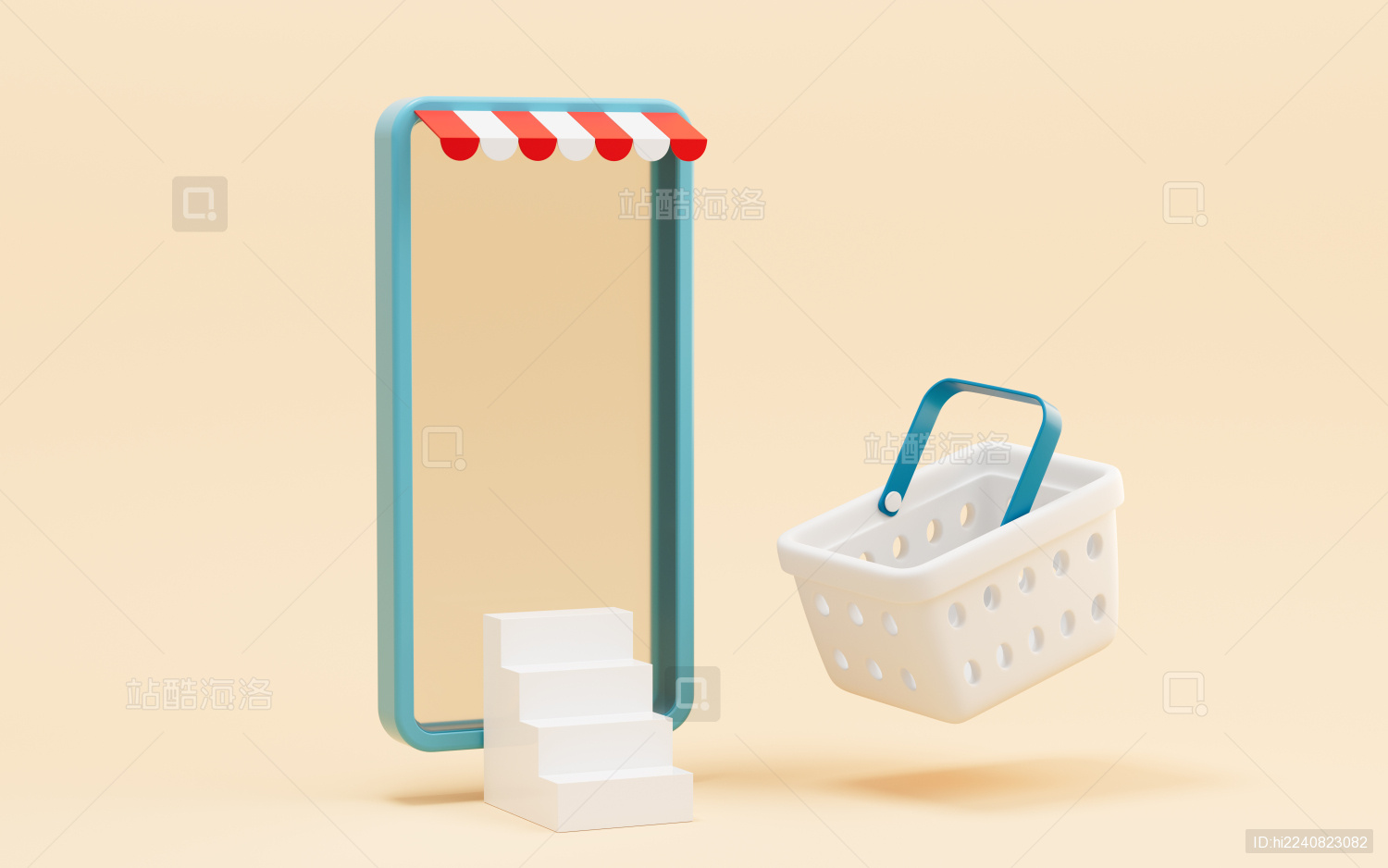 创意电商背景3D渲染