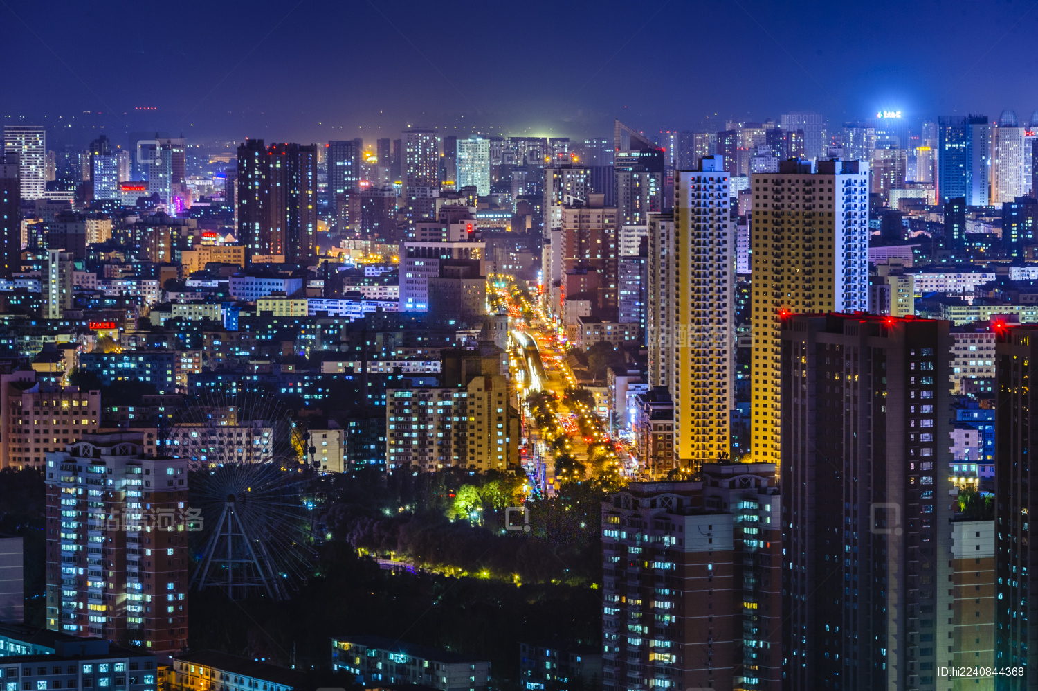 中国辽宁沈阳城市夜景风光
