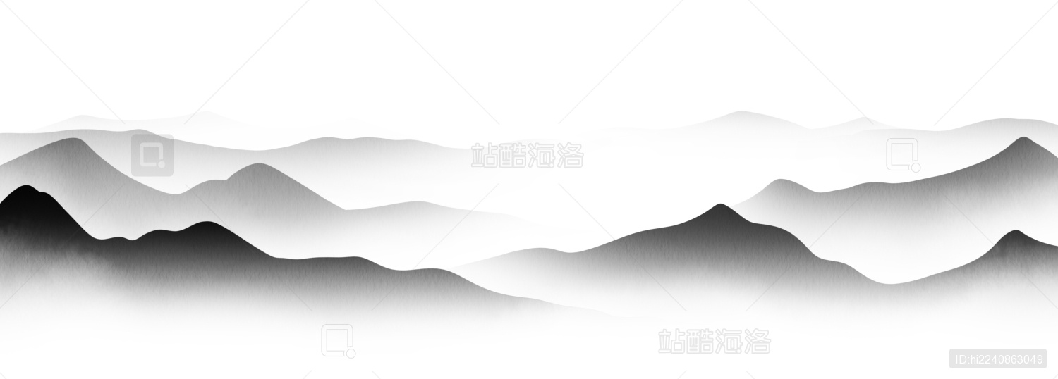 新中式风格山水风景插画