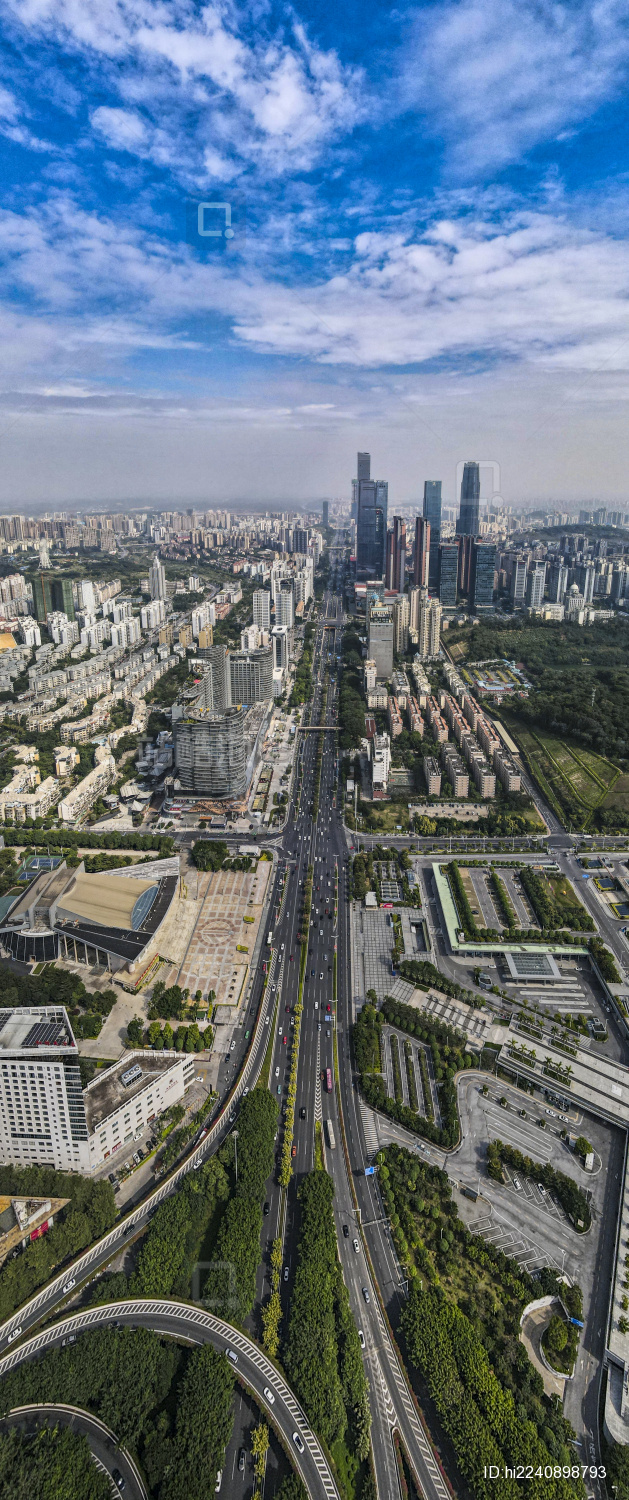 航拍广西南宁城市风光全景图