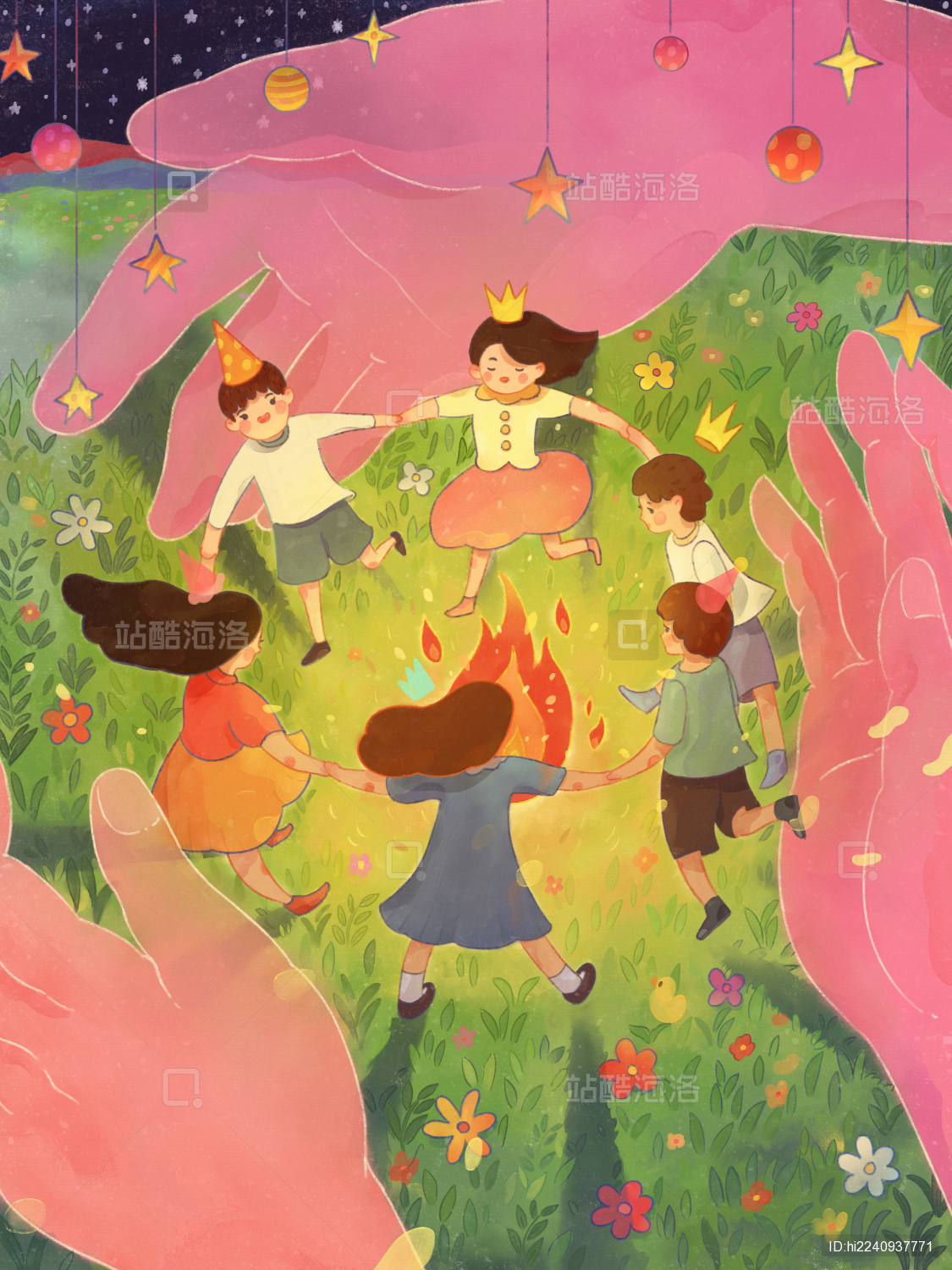 卡通手绘庆祝六一儿童节