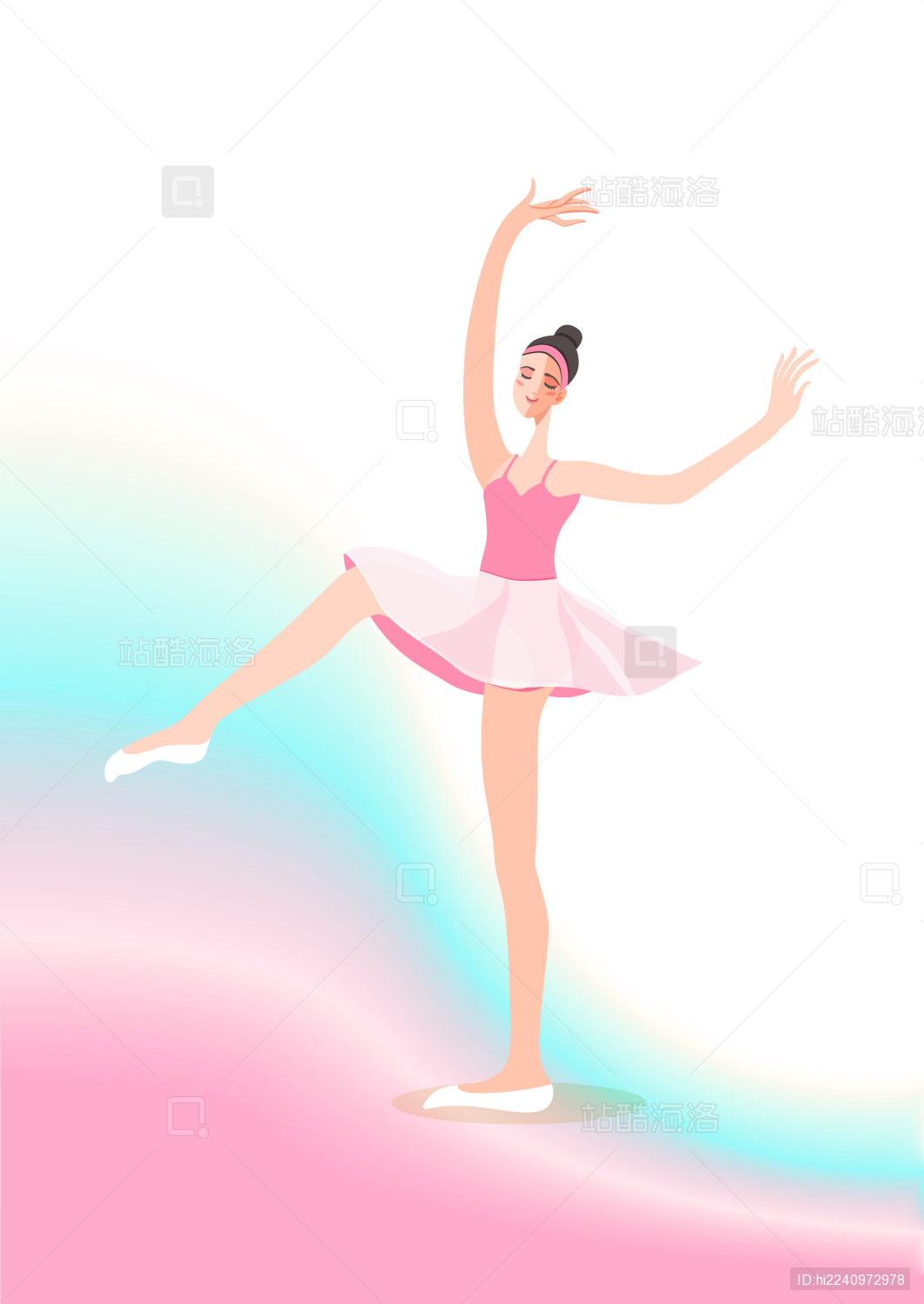 正在跳舞的芭蕾舞女孩矢量插画