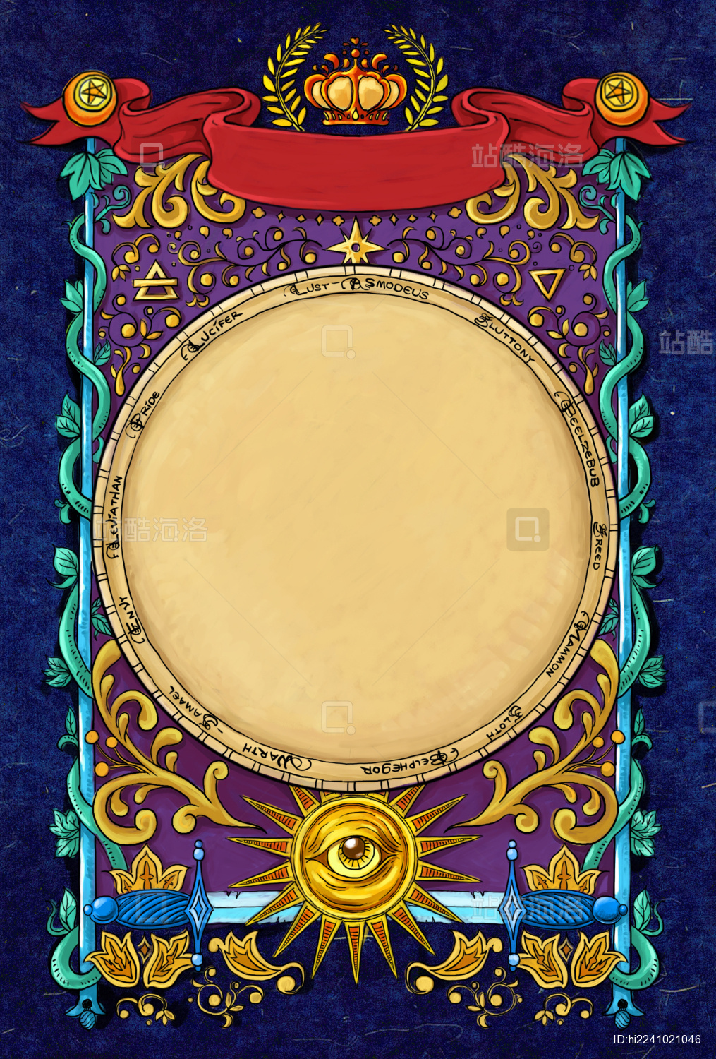 塔罗牌复古文艺风格的界面ps绘制