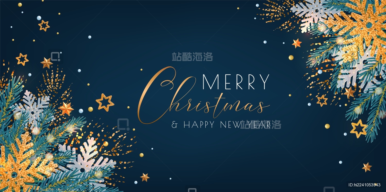 深蓝质感圣诞节海报