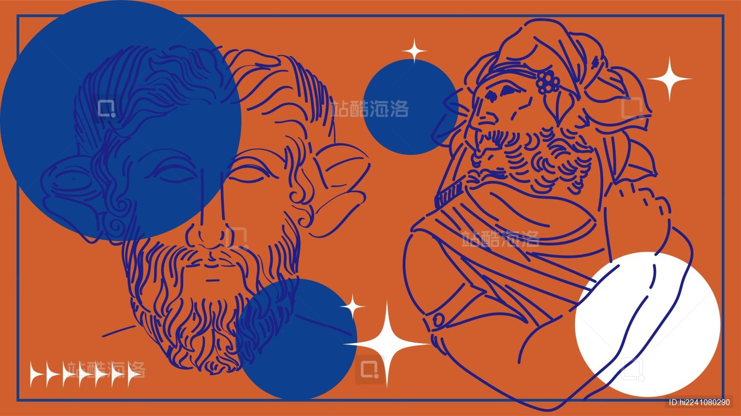 雕塑石膏像线稿