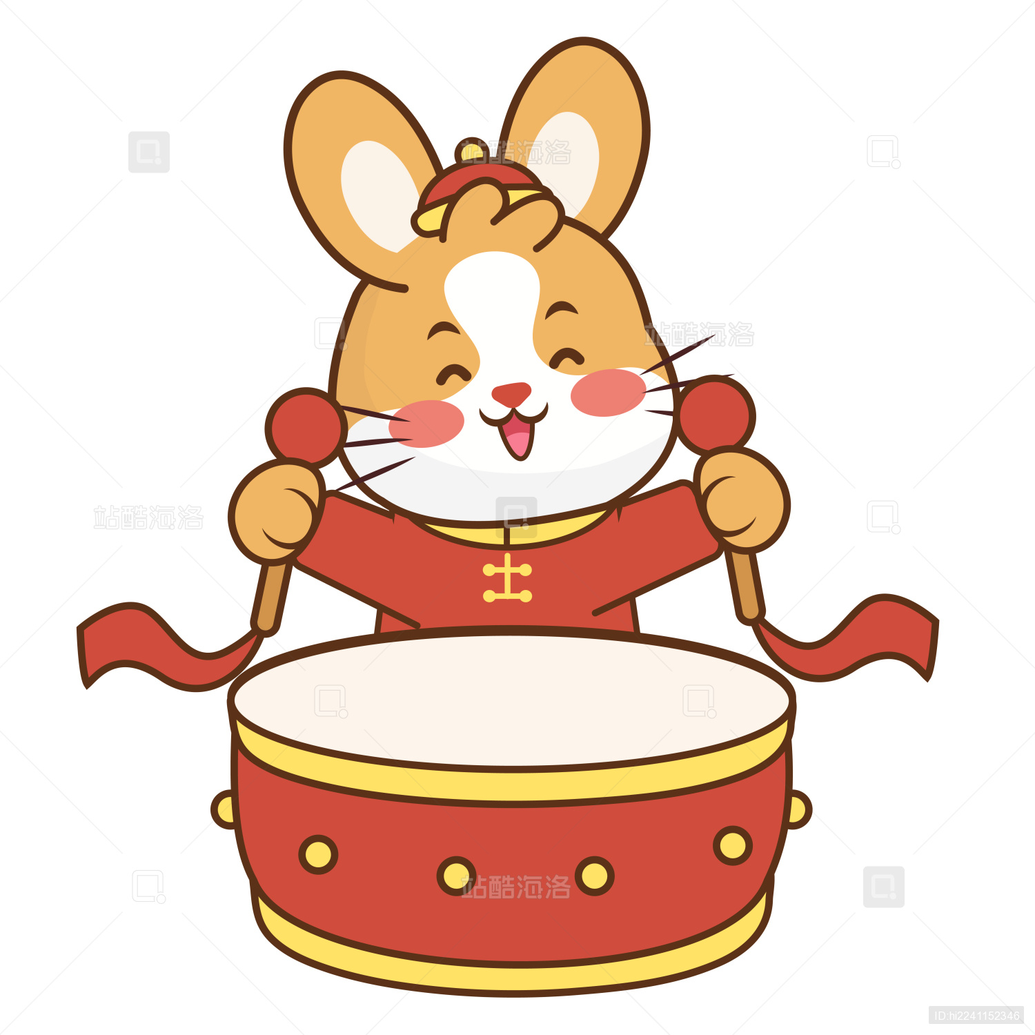 兔年新年春节矢量插画