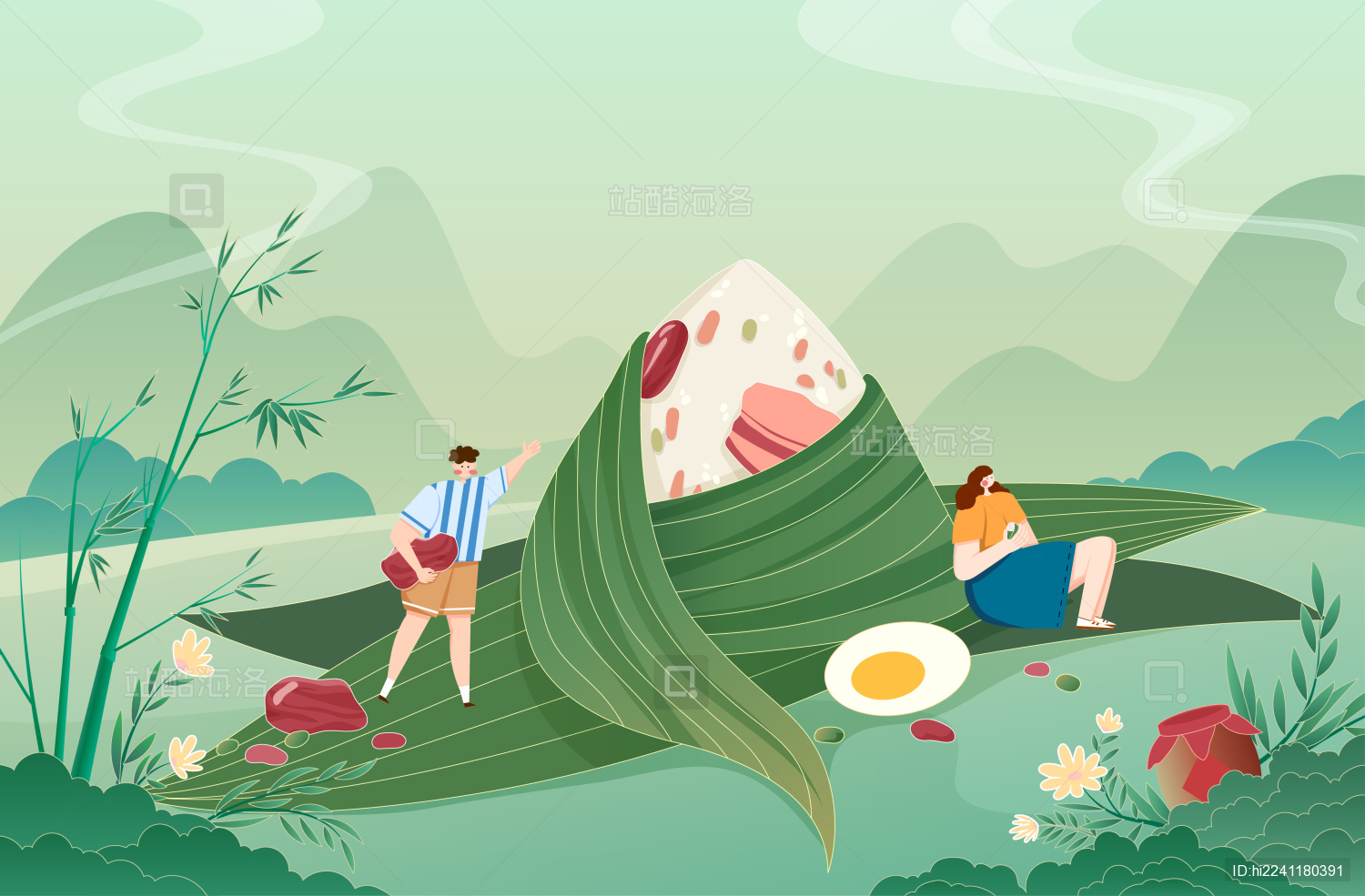 端午节包粽子吃粽子