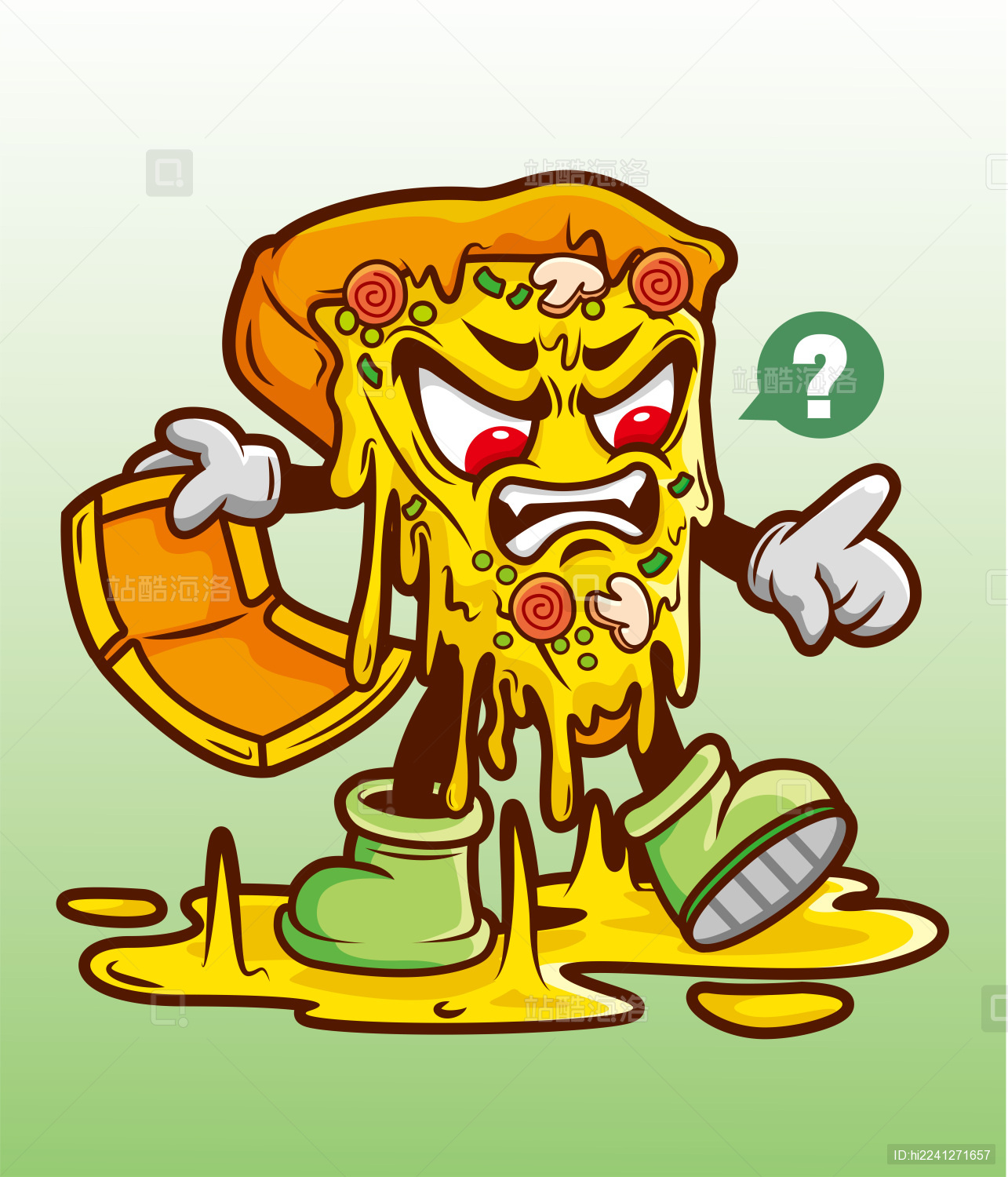 愤怒的披萨拟人形象