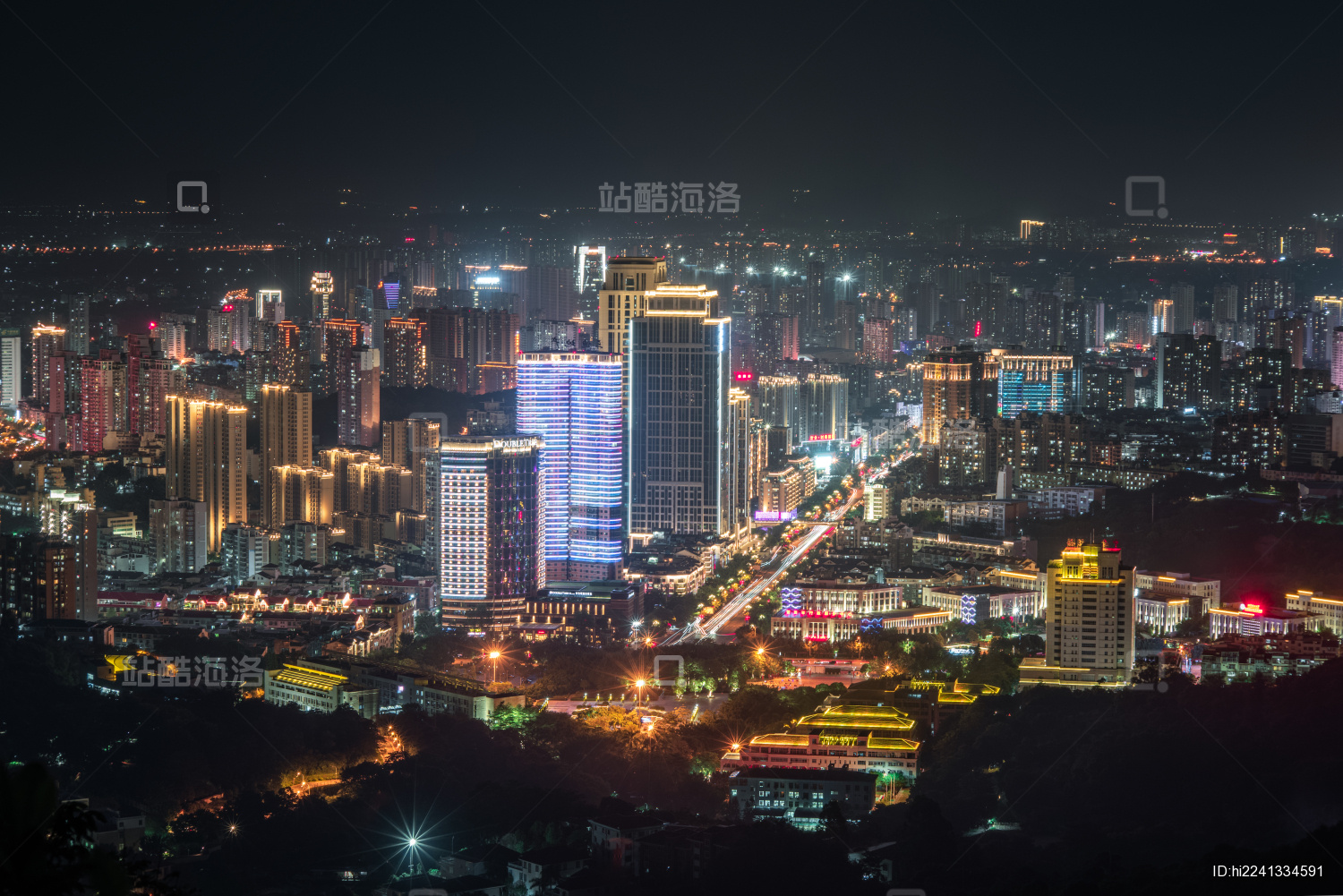 福建省莆田市城市夜景风光