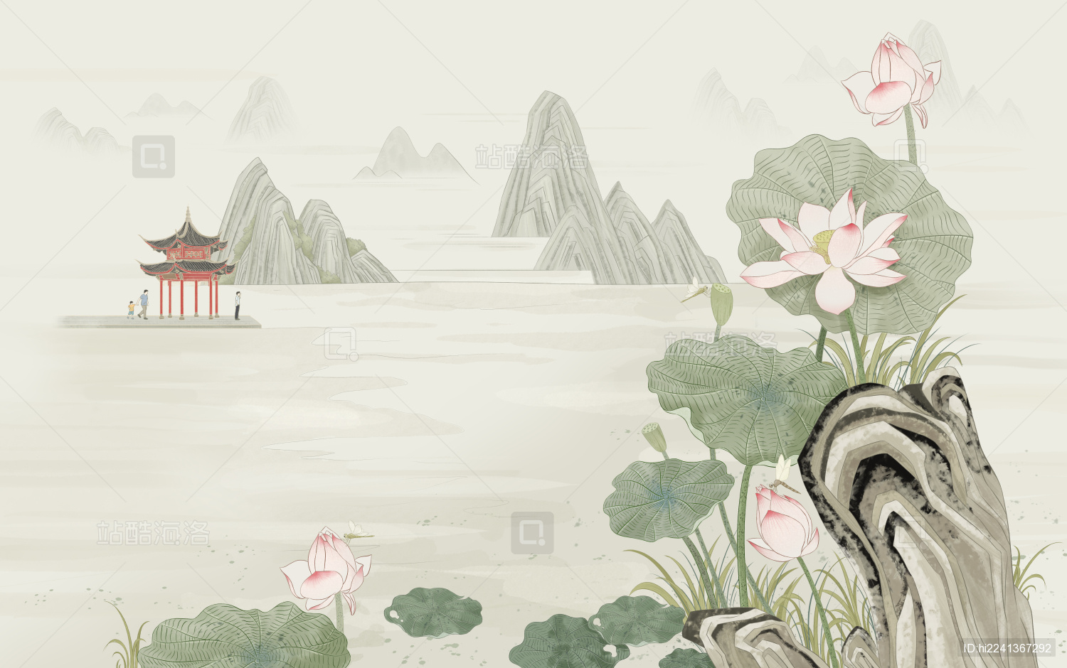 立夏西湖荷花盛开 湖光山色亭台楼阁