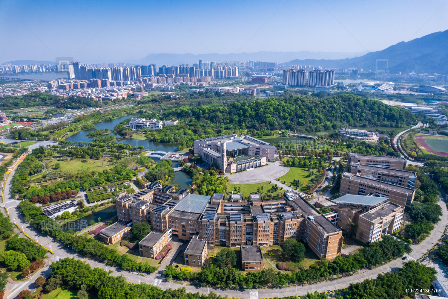 中国福建省福州市大学城航拍_站酷海洛_正版图片_视频_字体_音乐素材