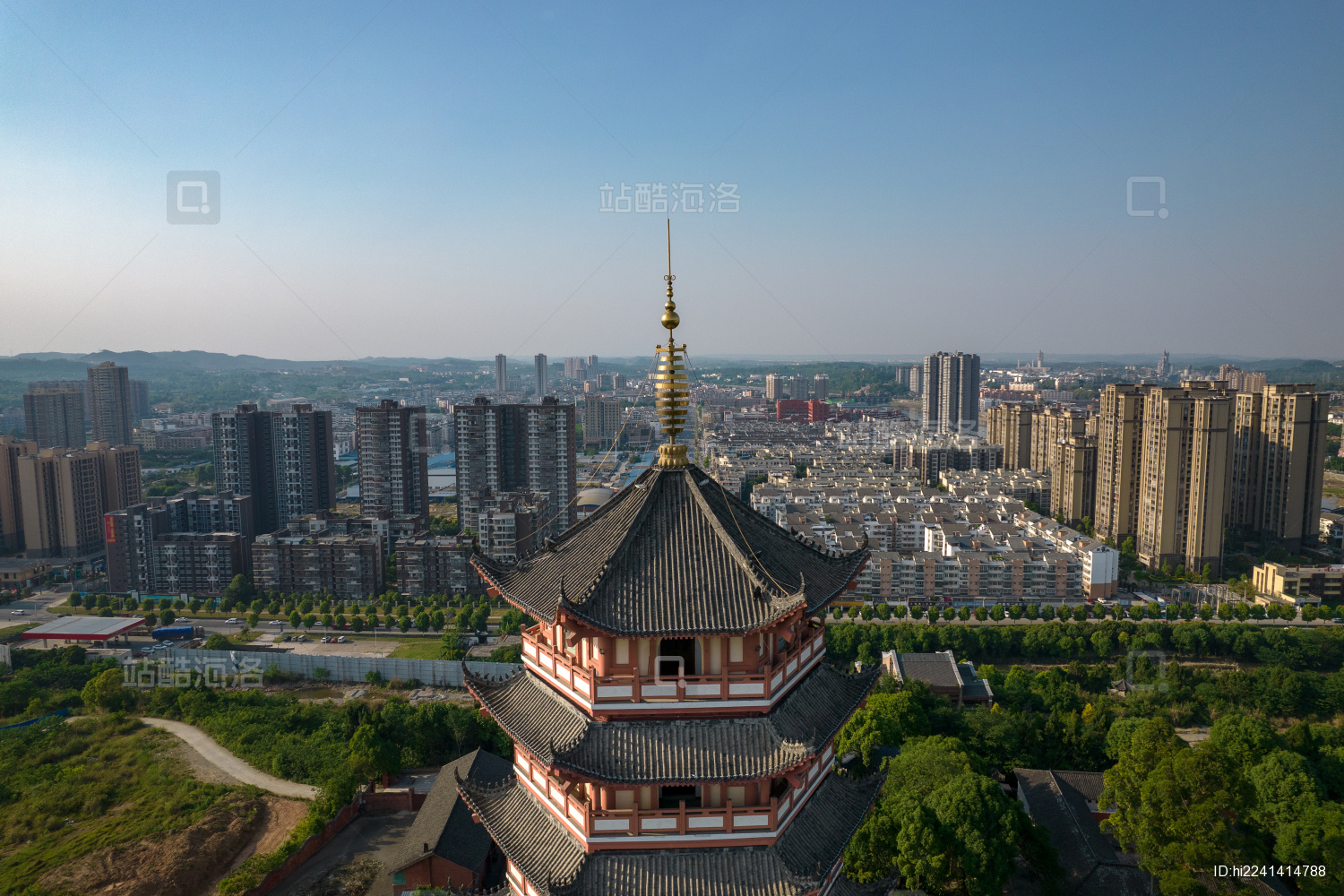 航拍四川省德阳市罗江县南塔寺