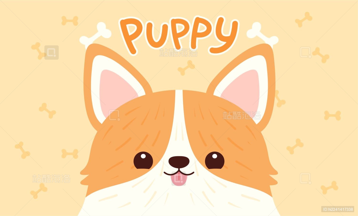 可爱柯基犬小狗狗头像插画