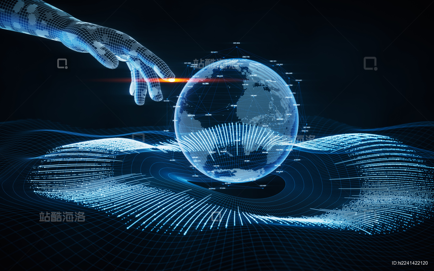 虚拟手臂与数字地球3D渲染