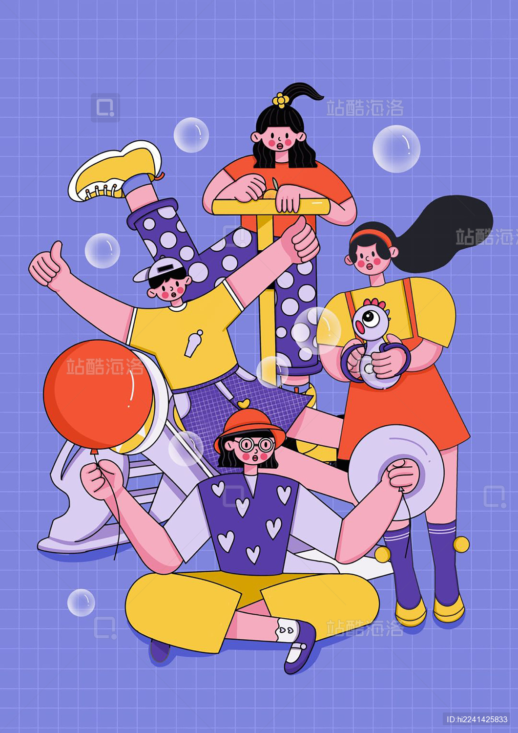 六一儿童节扁平化插画