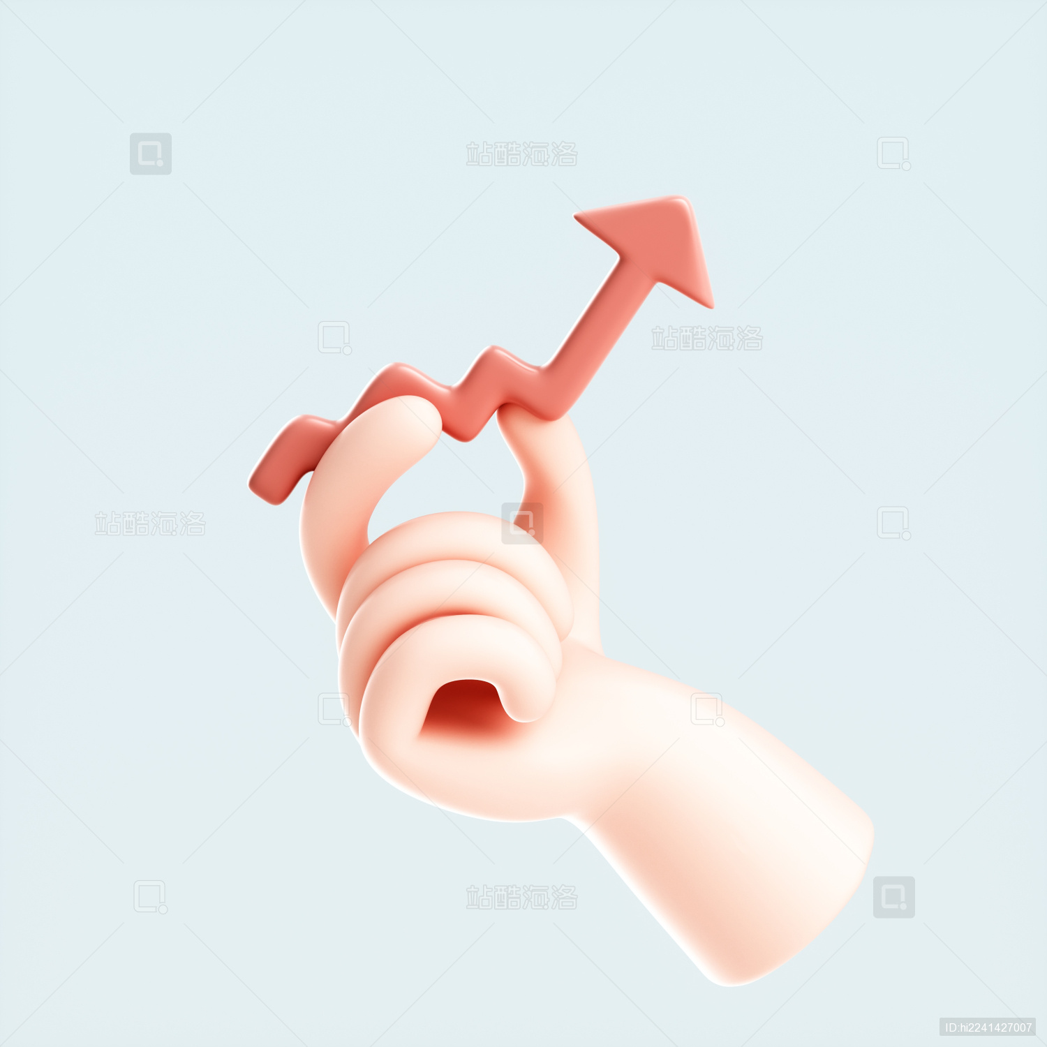 3D渲染的可爱小手与模型