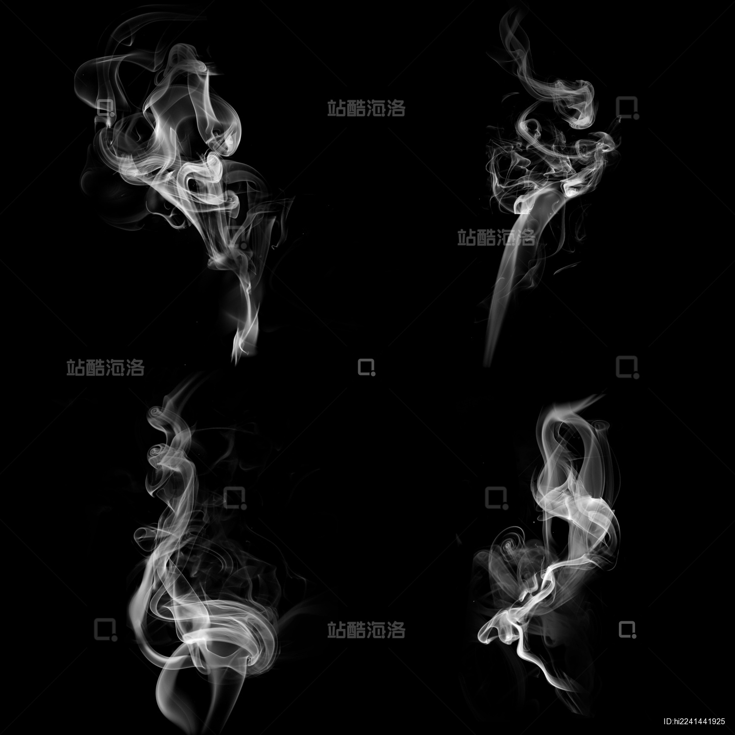 黑色背景烟雾缭绕雪茄烟热气