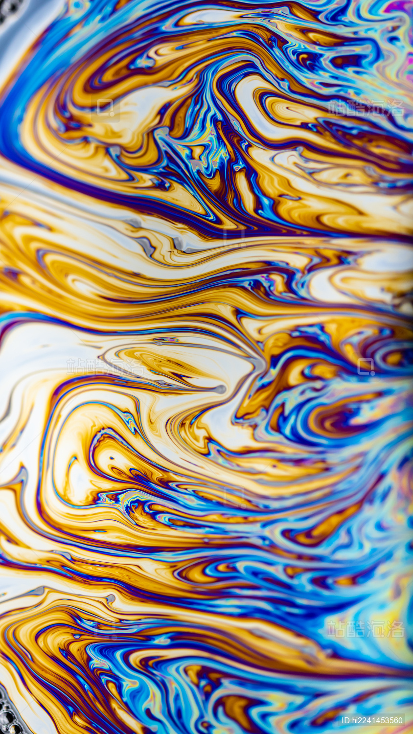 五颜六色的流体画肥皂泡