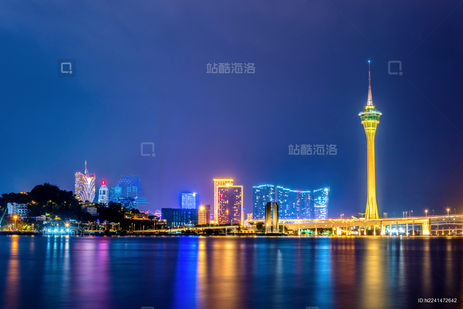中国澳门旅游塔夜景风光