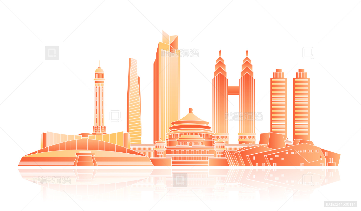 重庆金融建筑城市矢量图