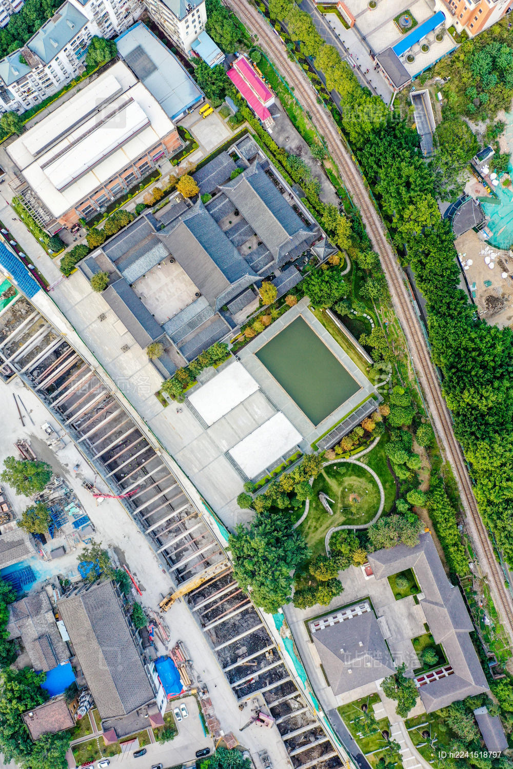 航拍福州马尾船政文化旅游景区船政格致园