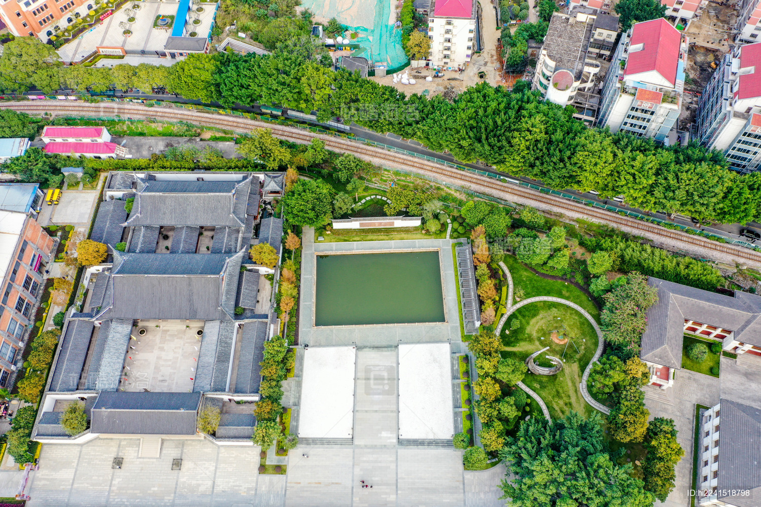 航拍福州马尾船政文化旅游景区船政格致园