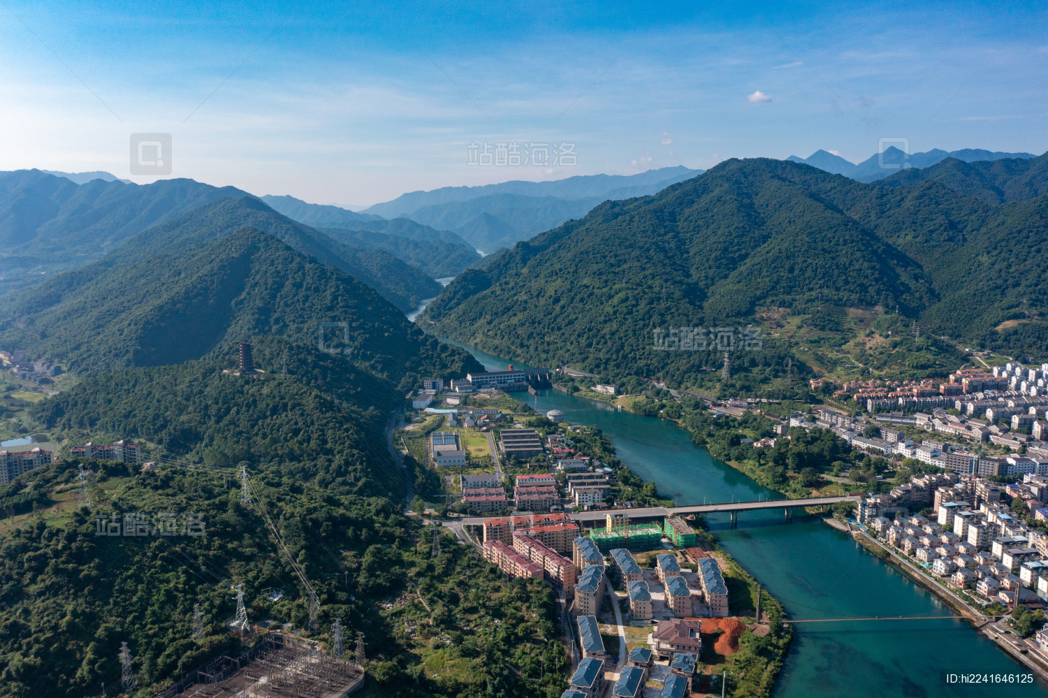 航拍中国湖南省郴州市资兴市城市景观