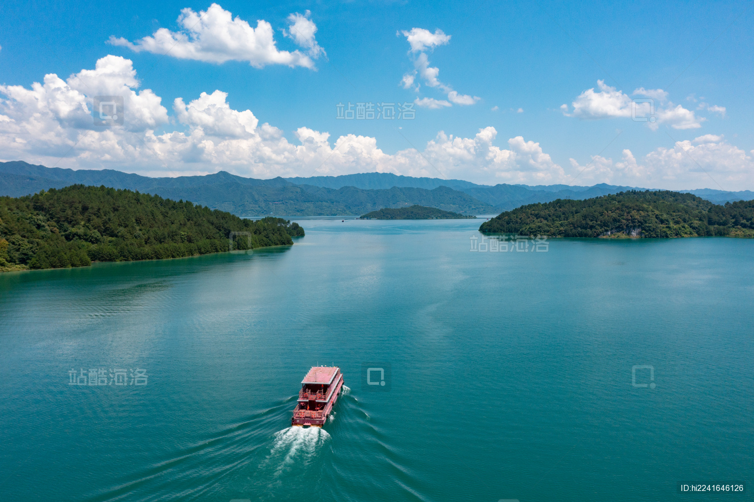 航拍湖南郴州市资兴市东江湖景区