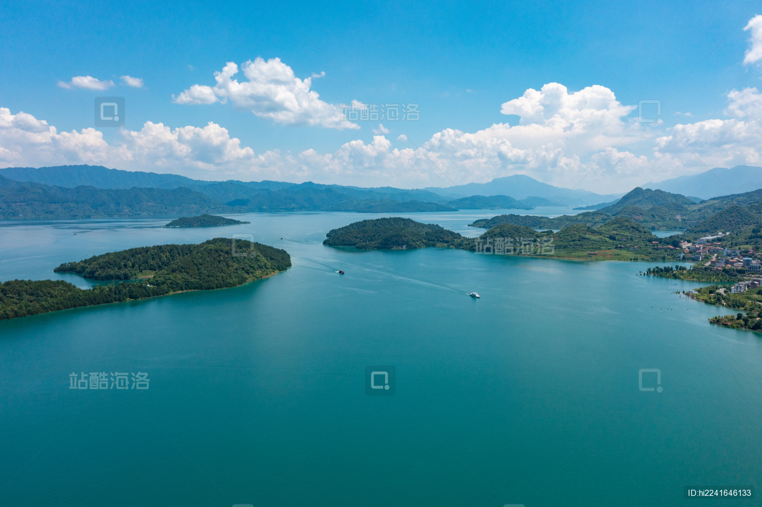 航拍湖南郴州市资兴市东江湖景区