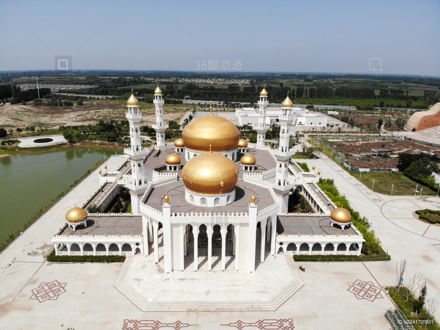航拍宁夏银川中华回乡文化园永宁文化园景区