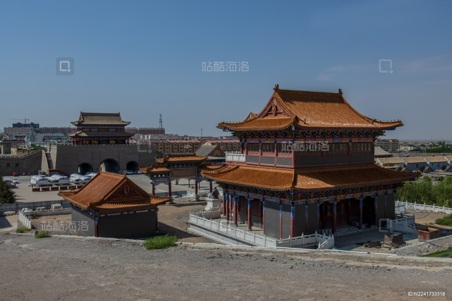 内蒙古巴彦浩特镇定远营白塔寺园林建筑_站酷海洛_正版图片_视频_字体