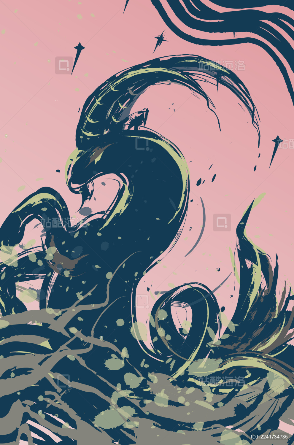 中国风山海经黄道十二星座系列插画