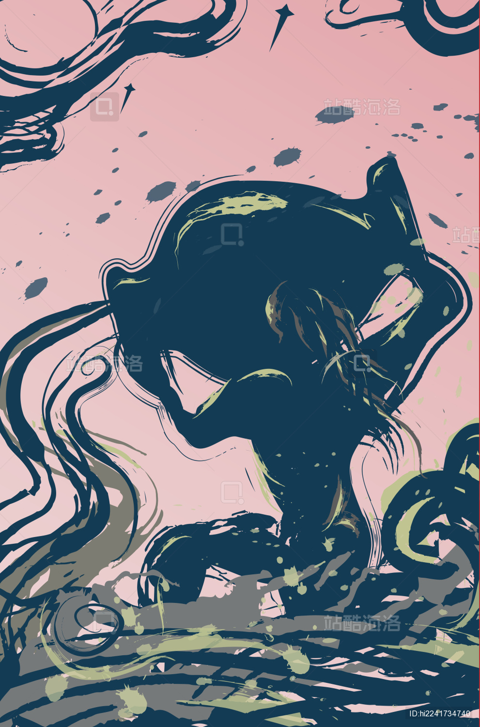 中国风山海经黄道十二星座系列插画