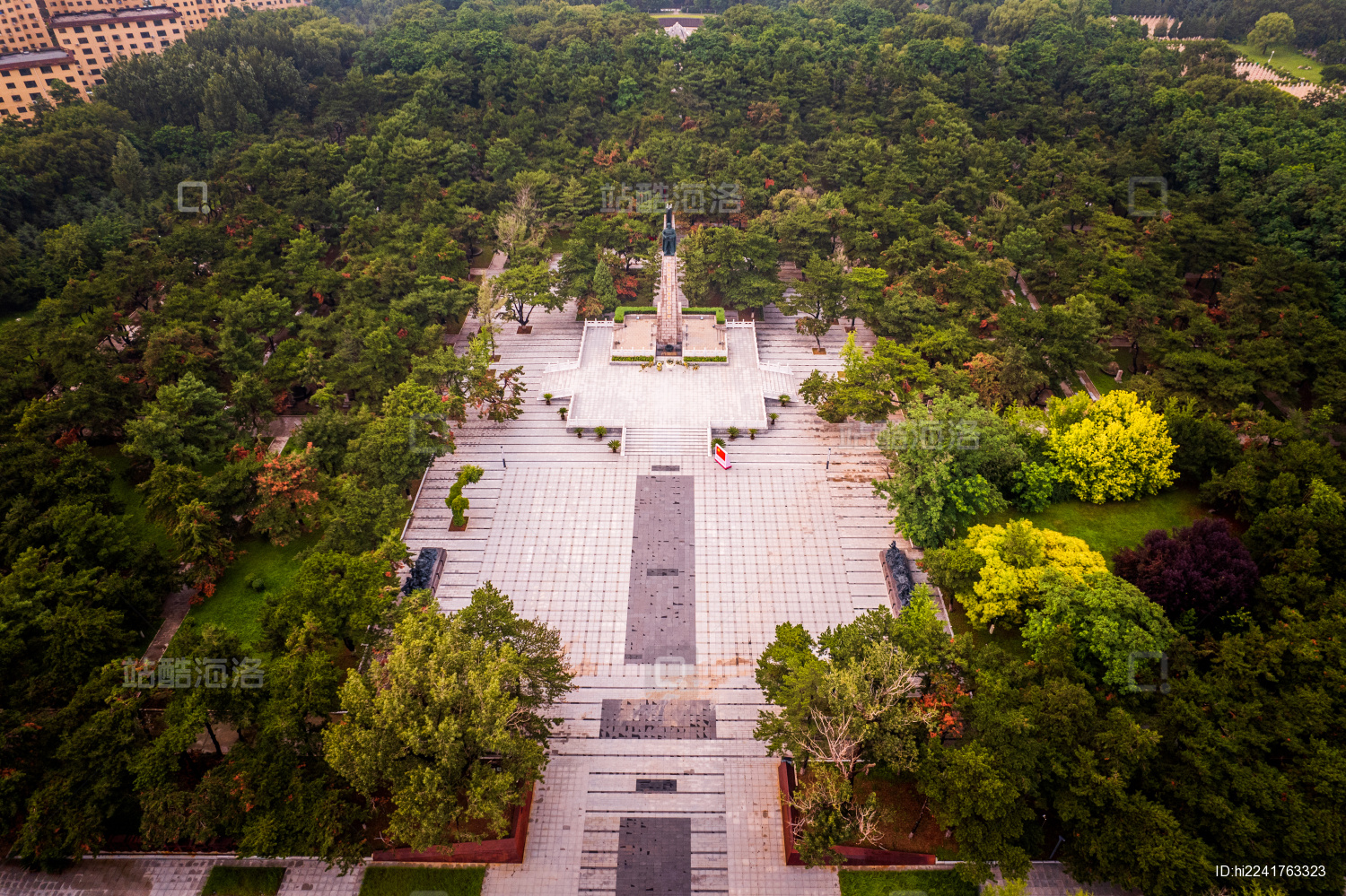 中国辽宁沈阳抗美援朝烈士陵园航拍