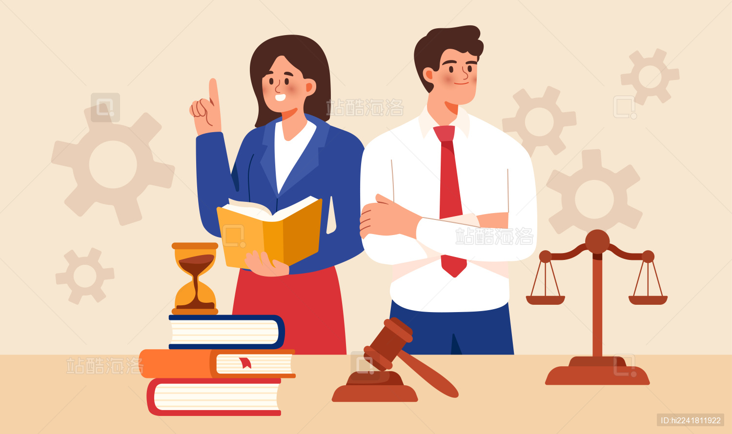 法律援助咨询矢量分层插画