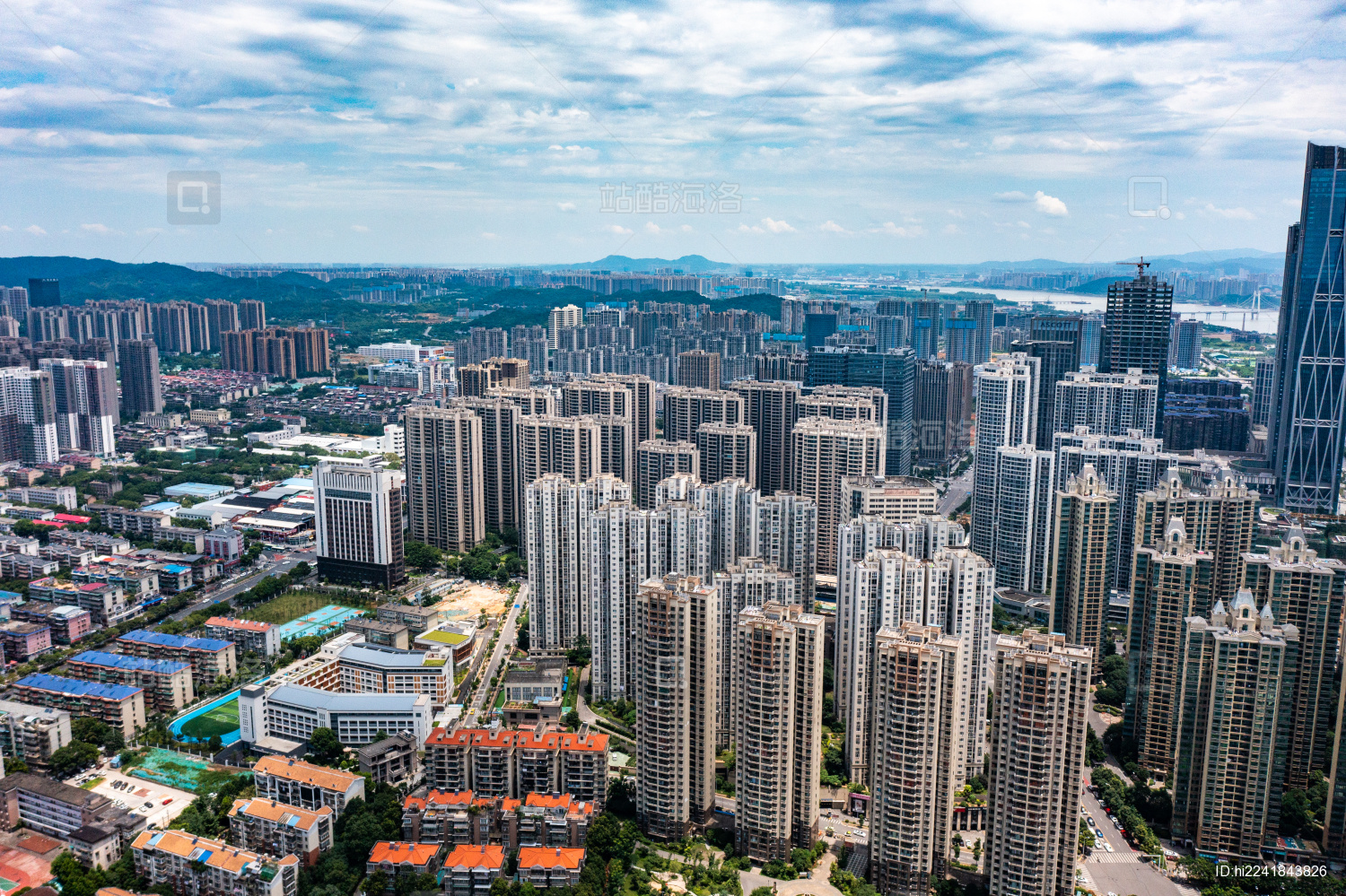 航拍湖南长沙城市景观