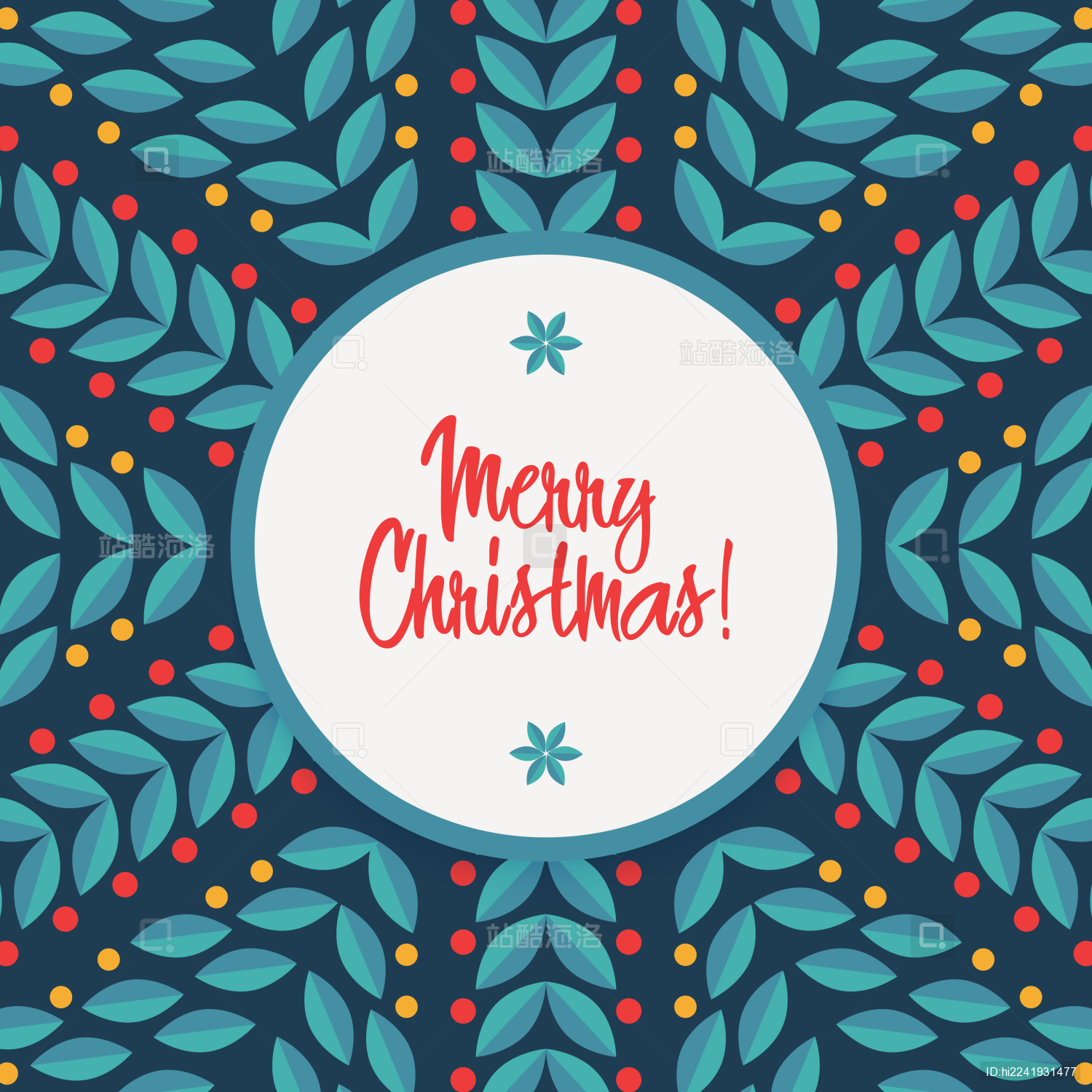 唯美圣诞雪花贺图