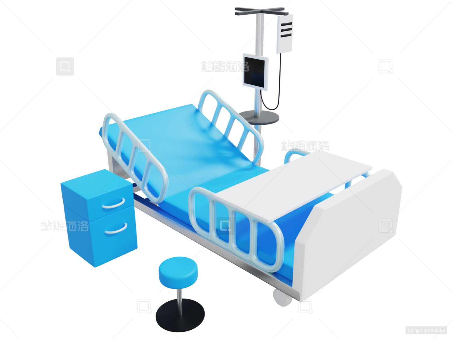 医疗设备输液病号床3D医疗机器元素